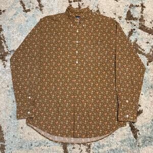 Vintage Polo Ralph Lauren Smock Shirt Afton Floral Mens Medium 3-Point Fastening